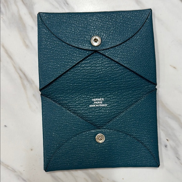 Hermes Teal Leather Wallet - Picture 1 of 4